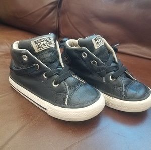 2 / $15 Kids all leather top Black Converse